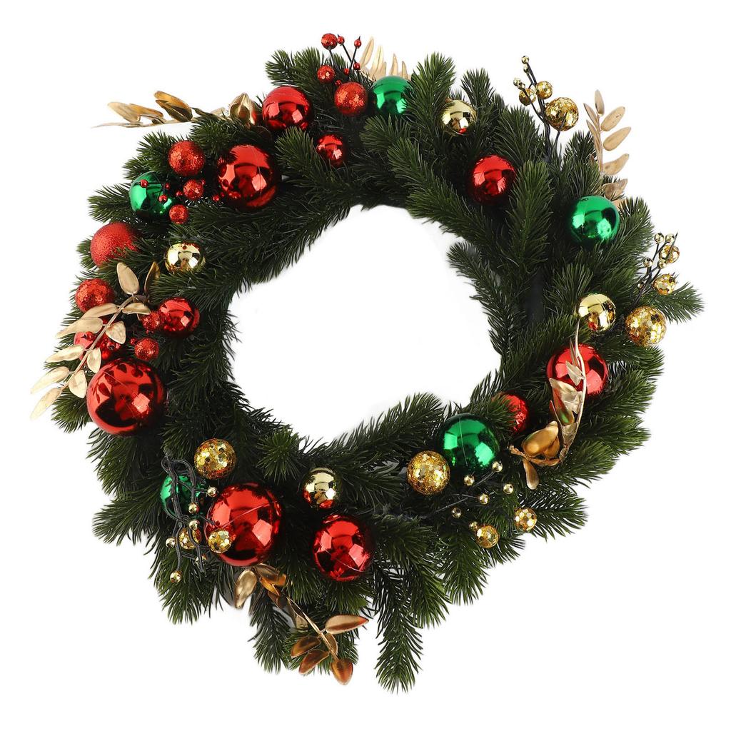 Xmas Wreath 50CM Artificial Decorative Front Door Hanging Wreath with Light for Holiday Home Decor