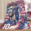 P-Pulisic USA Soccer Blanket, USMNT Player #10 Fleece Throw, US Soccer Fan Gift