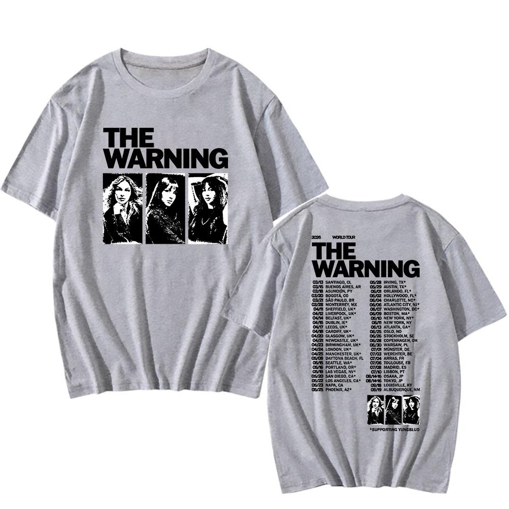 La T-shirt a maniche corte Warning World Tour 2026 100% Cotone Ampia T-shirt da Uomo Unisex Streetwear Casual Girocollo T-shirt da Uomo T-shirt Band Estiva
