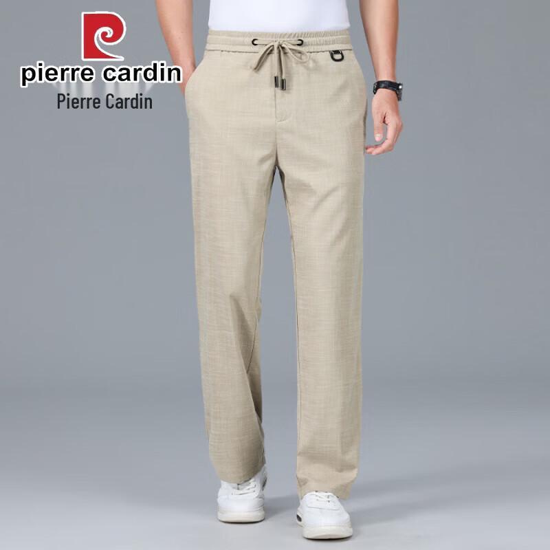 Pierre Cardin Men's Ice Silk Linen Blend Straight Trousers