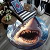 Shark Attack Round Area Rug,Carpet Rug for Living Room Bedroom Sofa Playroom Decor,Non-slip Floor Mat