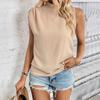 Summer New Women's Solid Color Mid Collar Women's Top Blouse