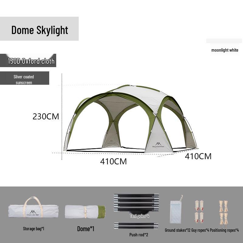 Moonlight White Dome Outdoor Camping Tent - Large Canopy with Screen and Curtains