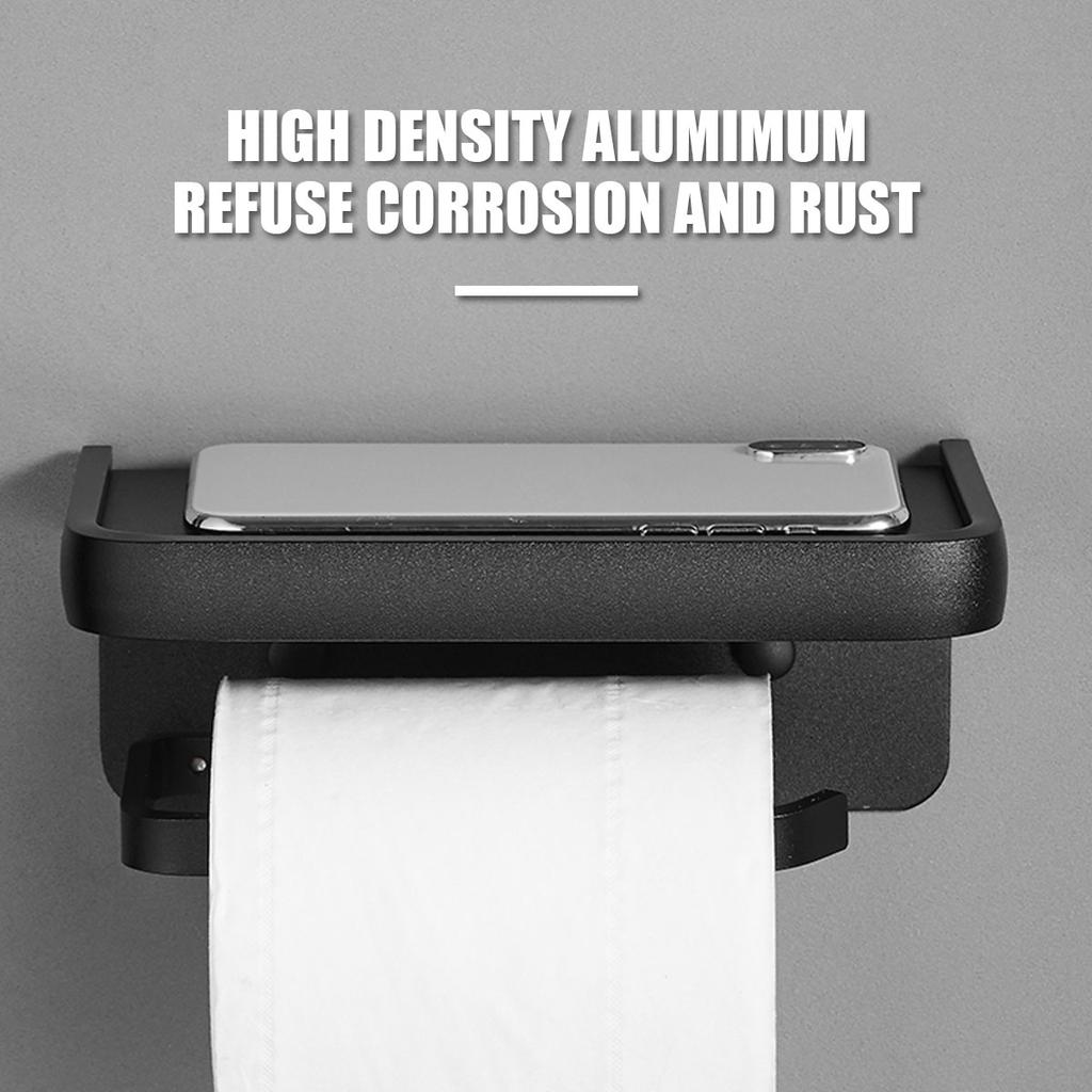 Stainless Steel Toilet Paper Holder Wall Mounted Self Adhesive Bathroom Tissue Roll Towel No Punching Kitchen Aluminum Rack