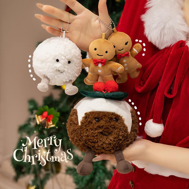 Cute Pudding Snowball Christma Series Plush Toy Cartoon Gingerbread Man Pendant