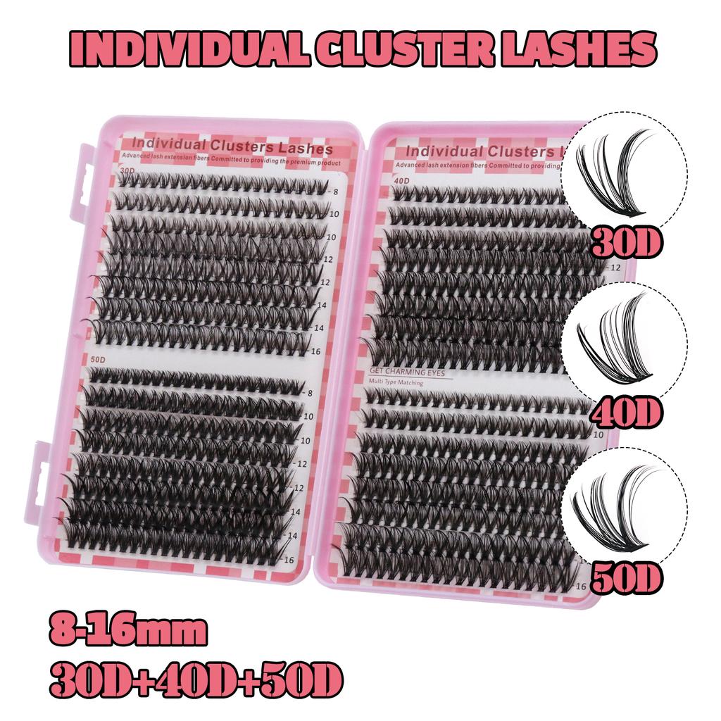 Hot-Selling DIY Eyelash Extension Kits 32 Rows Hot-Melt Hair Thick 30D 40D Single Cluster False Eyelashes Eyelashes