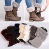 Winter Women Warm Faux Fur Crochet Knitted Leg Warmers Short Boot Socks Cuffs