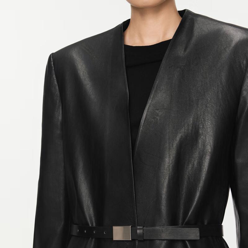 JNBY 2024 Autumn Women's Loose Faux Leather Jacket