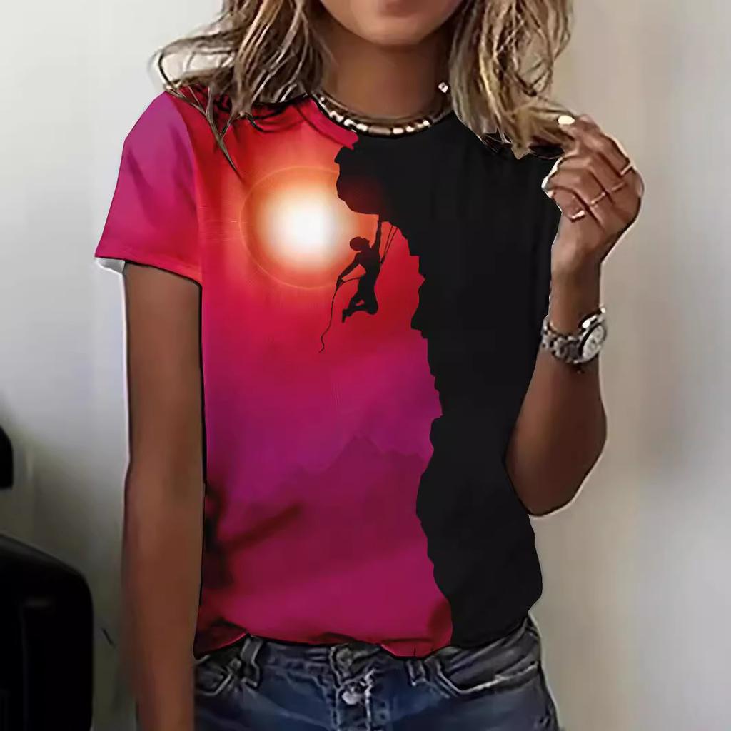 Short Sleeve Plus Size 3d Printed T Shirt for Women Tops