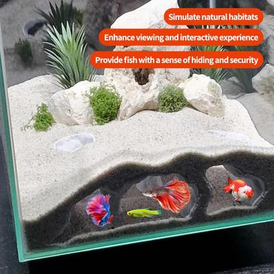 3D Printed Fish Hideout Natural Tunnel Pleco Cave Aquarium Decor Under Gravel Tunnel Cave for Cichlid Clown Loach Kuhli Loach