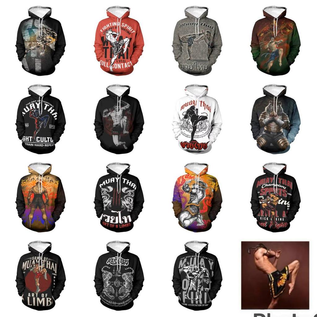 Sweatshirt MMA Boxing Kickboxing Muay Thai UFC Jacket Hoodies Suit Long Sleeve Unisex Men Women Tracksuits Workout Print Training