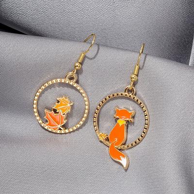 Dolci Clip per Orecchie con Orecchini Asimmetrici Forati, Orecchini, Ciondoli, Nuovi Orecchini a Lobo Volpe e Acero.