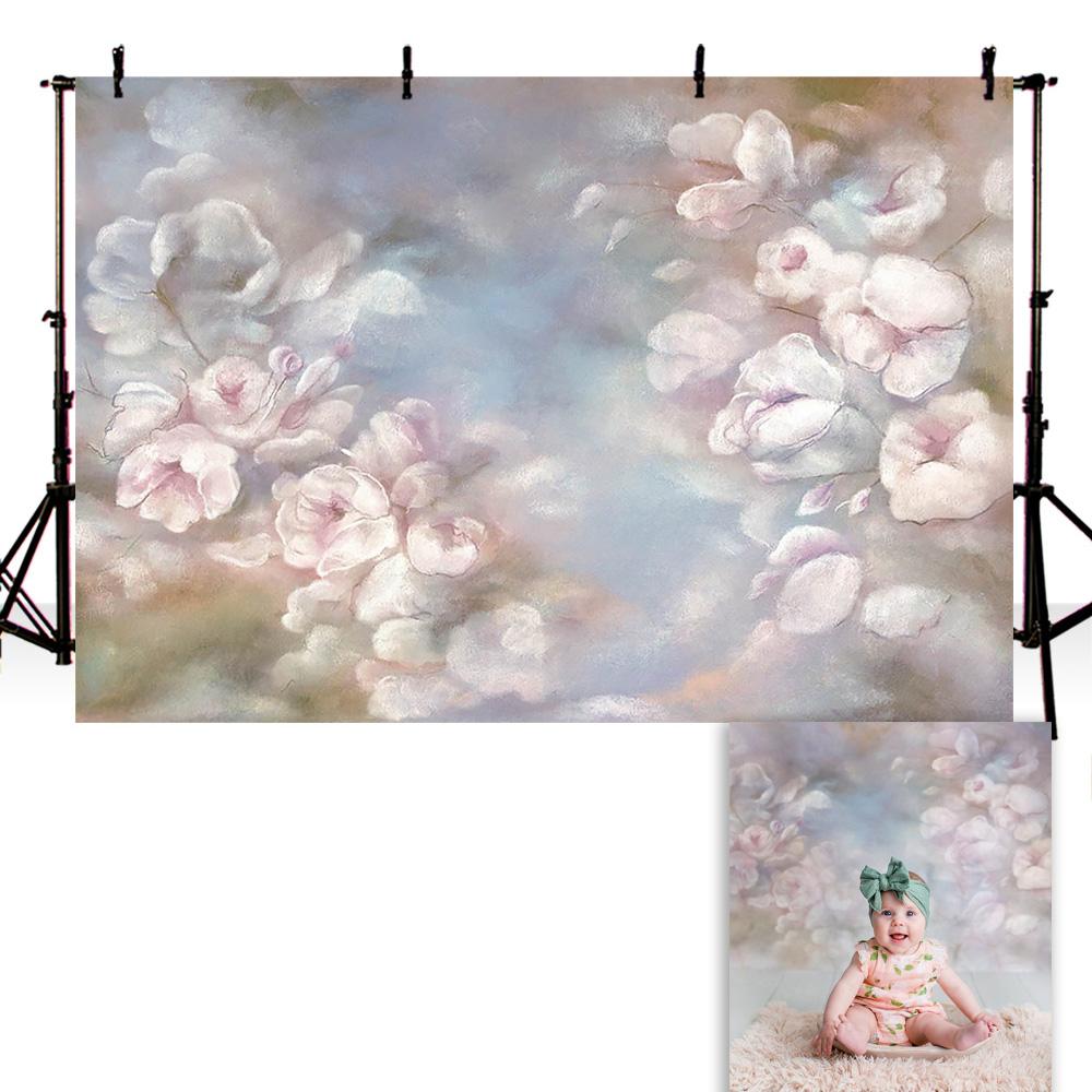 Newborn Floral Backdrop for Photography Children Baby Birthday Portrait Abstract Flower Photo Background Little Girls Photocall