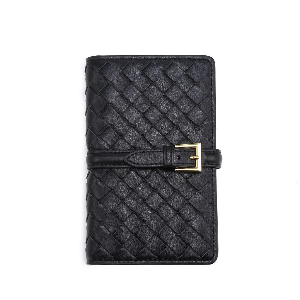 Sacoche longue pour passeport populaire transfrontalier mode portefeuille tissé grande capacité portefeuille pour argent sac à cartes mode unisexe sac de rangement