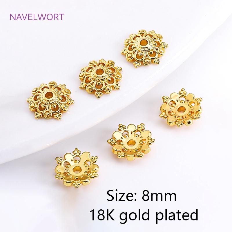 18K Gold Plated Cloud Pattern Bead Caps For Jewelry Making High Quality Brass Hollow Bead Caps DIY Bracelet Making Findings