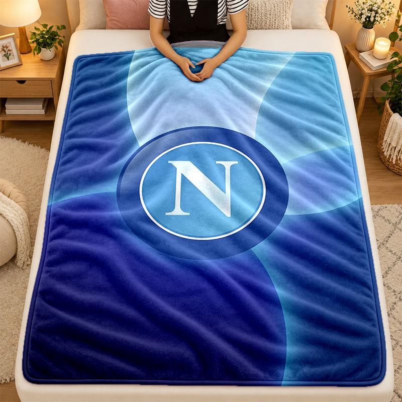 Koc Flanelowy Napoli FC Ciepły Miękki Koc Rzutowy do Użytku Wewnętrznego Sofa Łóżko Salon