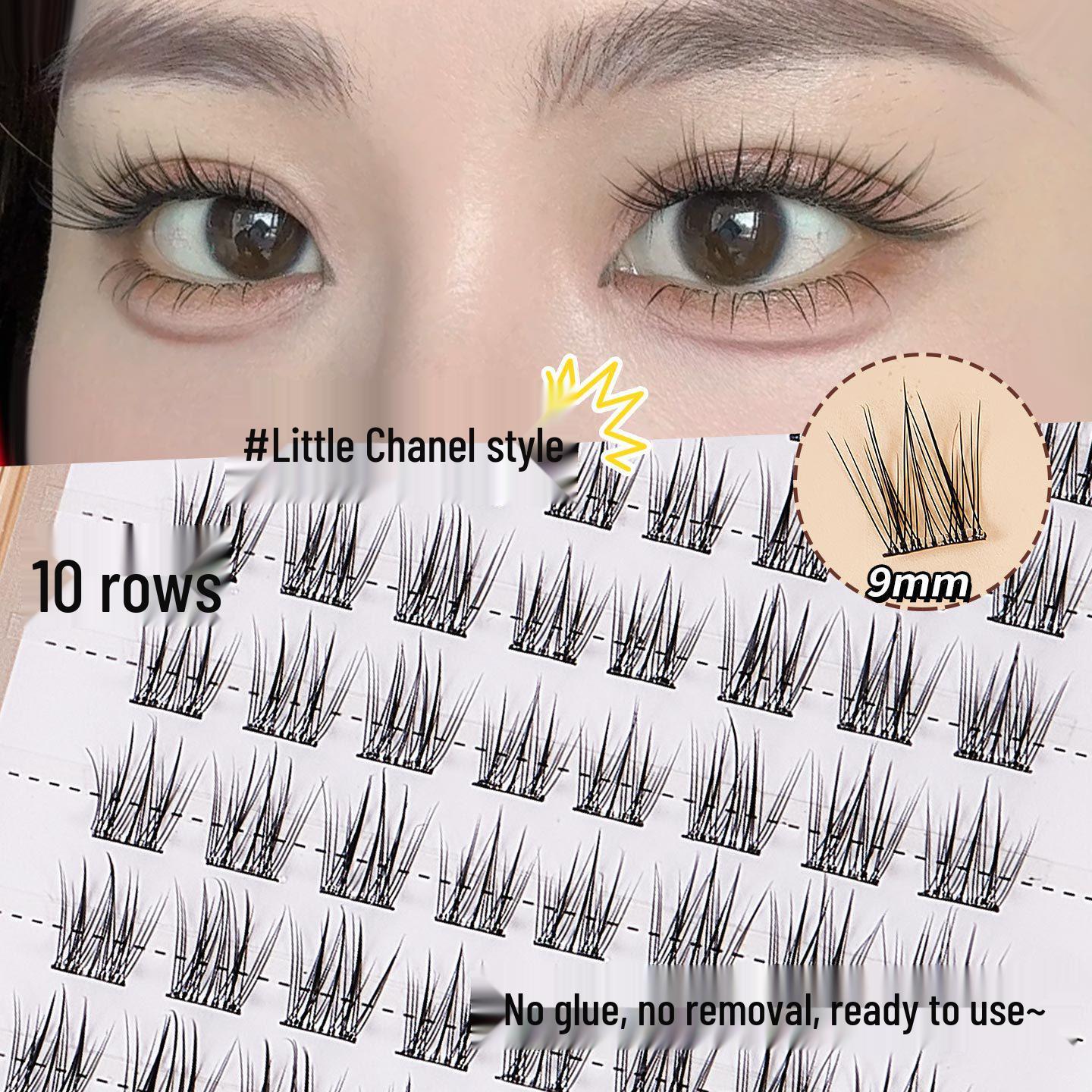 JONBOS Self-Adhesive Natural False Eyelashes - Three-Step Large Capacity Single Cluster