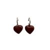 Simple Burgundy Enamel Stud Earrings Cute High Sense Versatile Sweet Romantic Niche Earrings Autumn And Winter
