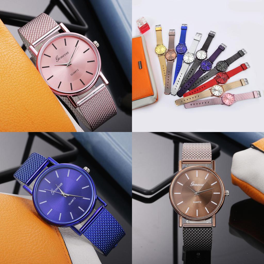 Fashionable Unisex Quartz Wristwatch Couple Watch With Decorative Features Model 28035 Mesh Strap
