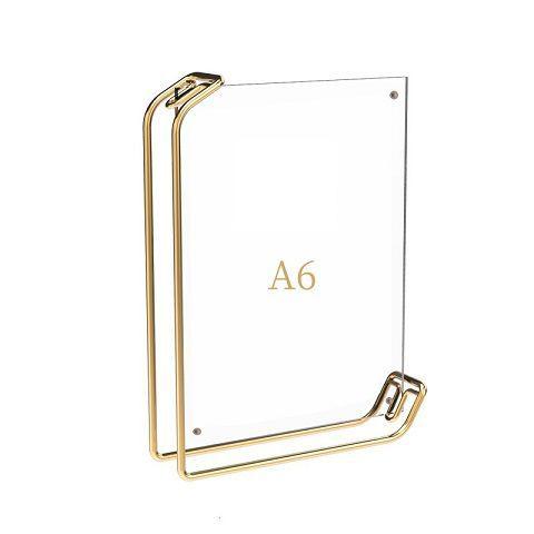 

Acrylic Rose Gold Picture Frame Double Sided Menu Display Stand A4 Table Sign Metal Holder for Horizontal Vertical Photo Frame