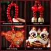 Year of the Horse Lucky Opening Pouch Charm Red Embroidered Horse & Fortune Bag Hanging Ornaments for Chinese New Year