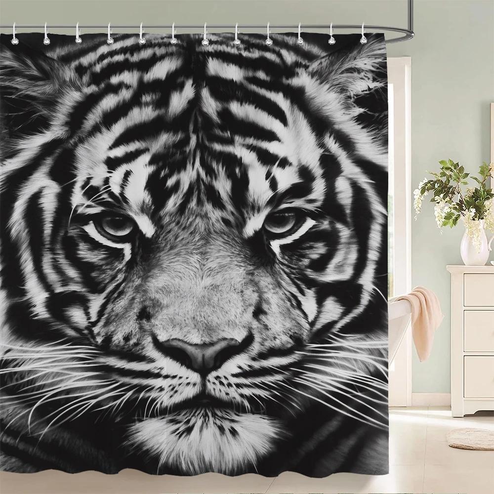 Hochwertige Duschvorhänge mit Pferdemuster, wasserdicht, 3D-bedruckt, Tier-Badezimmervorhang mit 12 Haken, Heimdekoration