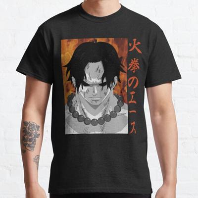 Summer Men Fashion Casual Short Sleeves Portgas D Ace Black Tees Oversized T-shirts