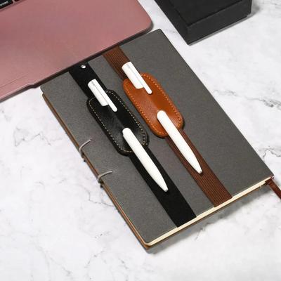 1pc Adjustable Elastic Band Pen Holder Colorful PU Leather Pen Sleeve Pouch Elastic Notebook Pen Holder Detachable