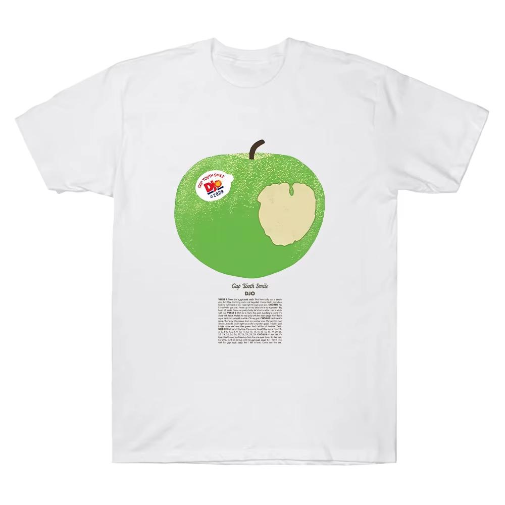 Green and Red  Apple Tshirt Fashion 2026 New Unisexs Short Sleeve Casual Tee Summer Pure Cotton Oneck Short Sleeve S
