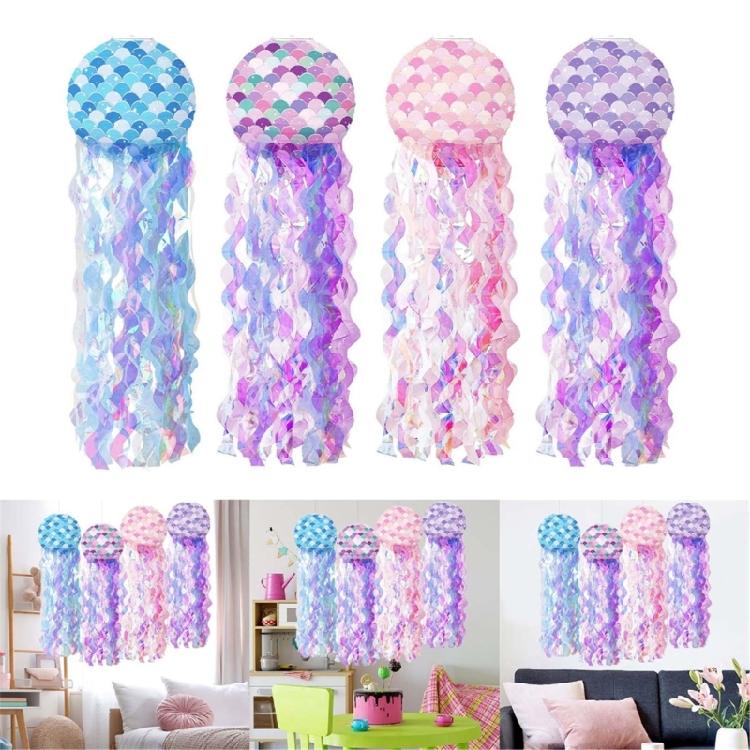 Hanging Mermaids Jellyfish Paper Lanterns Birthday Party Ornament Baby Showers Decoration Sea Themed Party Accessories