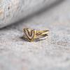 New Ttrendy Heart Rings for Women Simple Double Color Heart Ring Wedding Anniversary Gift