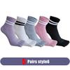 5 Pairs Woman Girl Toes Socks Ankle Cotton Bright Color Fashions Striped Love Cute Sweat-Absorbing  Low Cut Five Finger Socks