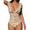 Women's One-piece Swimsuit V-neck Swimsuit Ruffle Strap Swimsuit Swimsuit