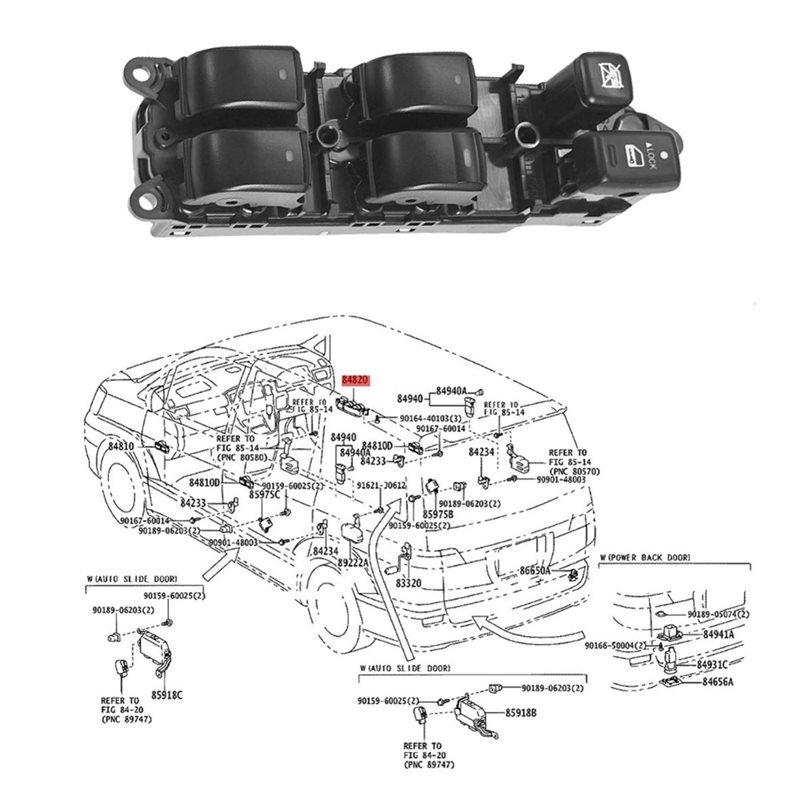 Versatile Front Right Hand Power Master Window Control Switch Lifter Button Window Main Control Switch Regulator Switch,