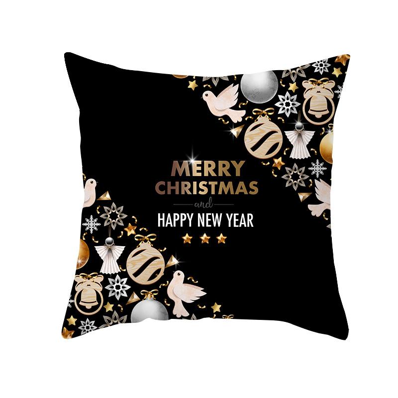 45cm Black Christmas Pillow Case Bell Christmas Ball Home Decor Pendant Christmas Decoration Happy New Year Noel Naveda Gift