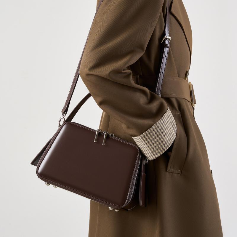 Fashiable Women's Bag Luxury Cowhide Box Type Handbags High Quality Women Shoulder Bags Split Leather Female Crossbody Bag