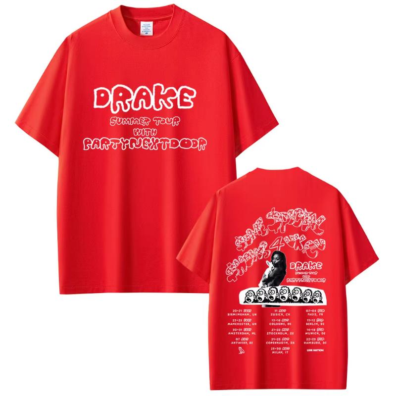 Rapper Drake Europa Tour mit Partynextdoor 2025 T-Shirt SSS4U Some Sexy Songs 4 U T-Shirts Unisex Damen Hip Hop Mode T-Shirts
