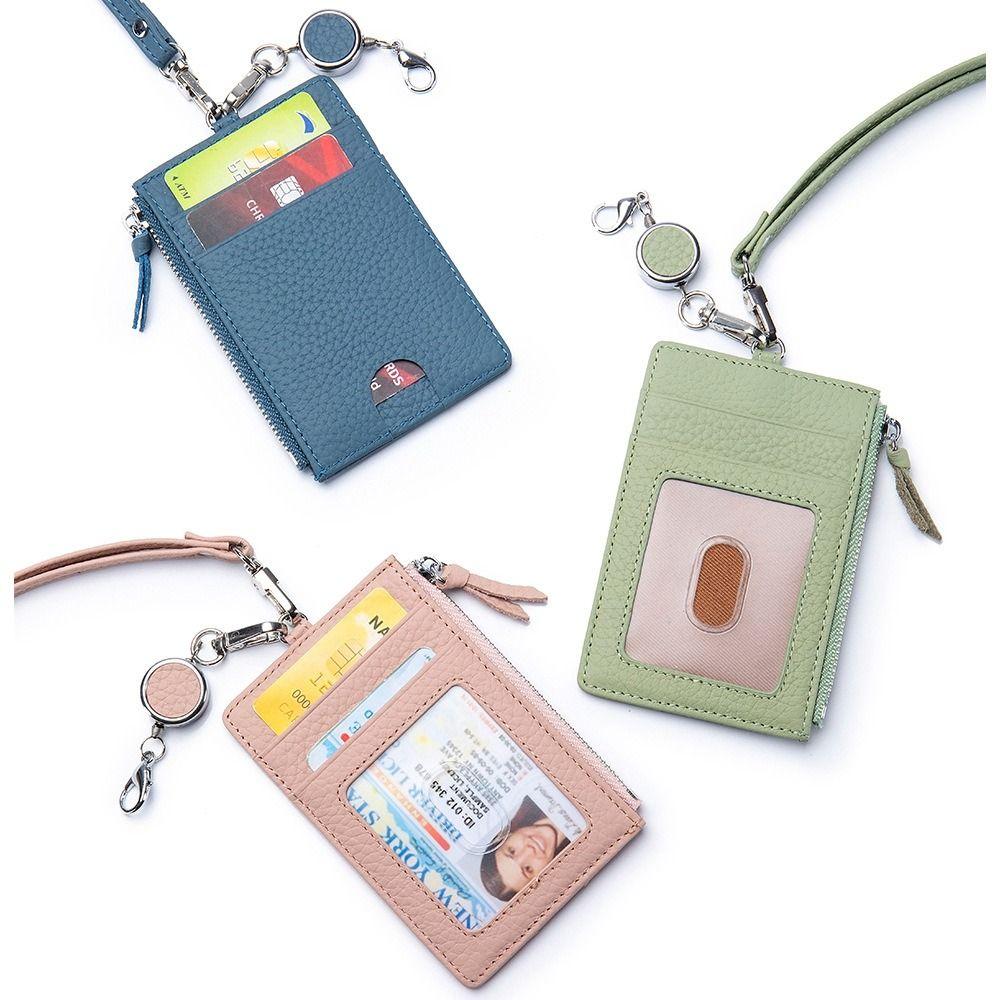 Neck Hanging Reel Strap Badge Holder with Lanyard ID Card Case Multifunctional Male Wallet Unisex