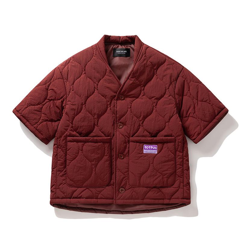 Men's Retro Japanese Style Collarless Cotton Gourd Jacket - Winter Silhouette Coat