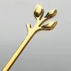 Stainless Steel Leaf Shape Spoon Fork Set, Creative Coffee Stirring Spoon, Long Handle Dessert Fork, Stylish Home Tableware