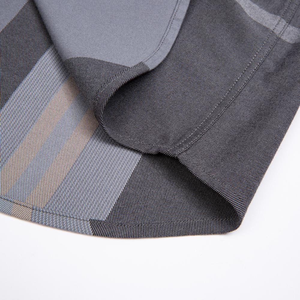 Men's Fashion Long Sleeve Plaid Striped Dress Shirts Without Pocket Premium Comfortable Soft Standard-fit Easy Care Casual Shirt