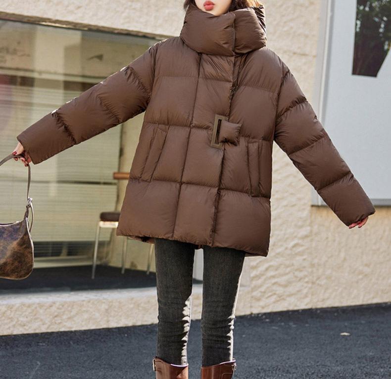 Winter Down Jacket Women Fashion Thick Warm Fluffy Parkas Loose Oversized Puffer Coat Outwear