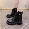 Fashion Hot Selling High-quality New Round Toe Fashionable Side Zipper Shoes Elegant Warm Casual Lace-up Non-slip Women's Boots