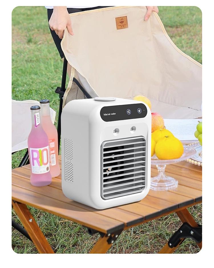 Portable Desktop Mini Air Conditioner Fan with Humidifier for Home, Dorm, and Office Use