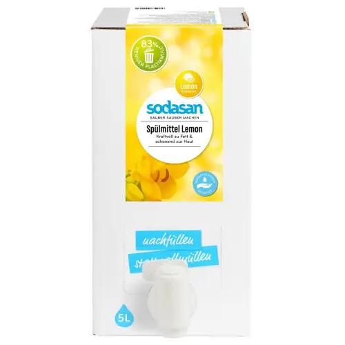 Płynny koncentrat detergentu organicznego Lemon do mycia naczyń SODASAN 5 l