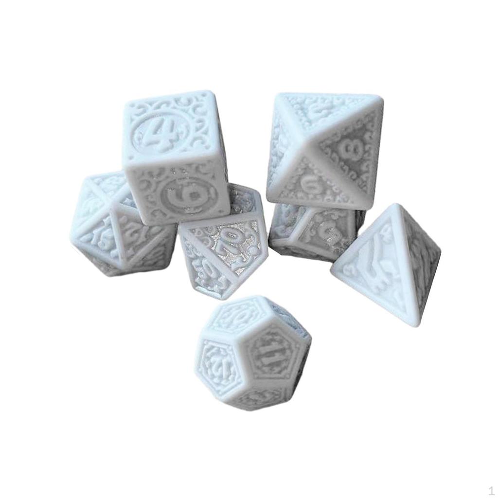 7 Piece Dice Set, Polyhedral Dice, Math Counting Teaching Aids, Multi-Sided Game Set