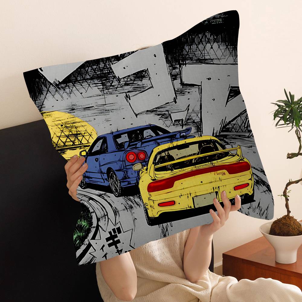 

I-Initial D Pillow Cover Sofa Cushion Cover Home Room Decoration Children Gift 12x12Inch