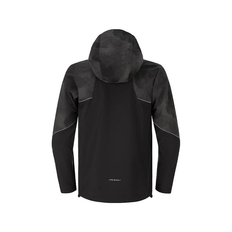 Asics Moisture Wicking Quick Dry Reflective Print Drawstring Hooded Running Jacket Men Jacket 2011D625-001