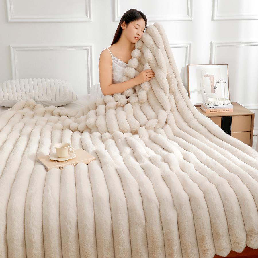 Soft Flannel Throw Blanket Lightweight Warm Bed Blanket For Bedroom Couch