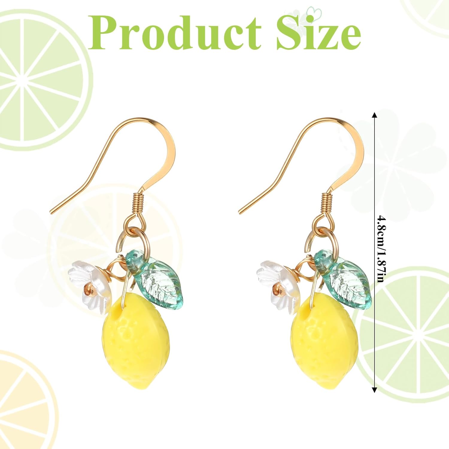 Cute Lemon Dangle Earrings for Women, Resin Yellow Lemon Hoop Earrings Minimal Fashion Fruits Dangling Earring for Women Sweet Earring